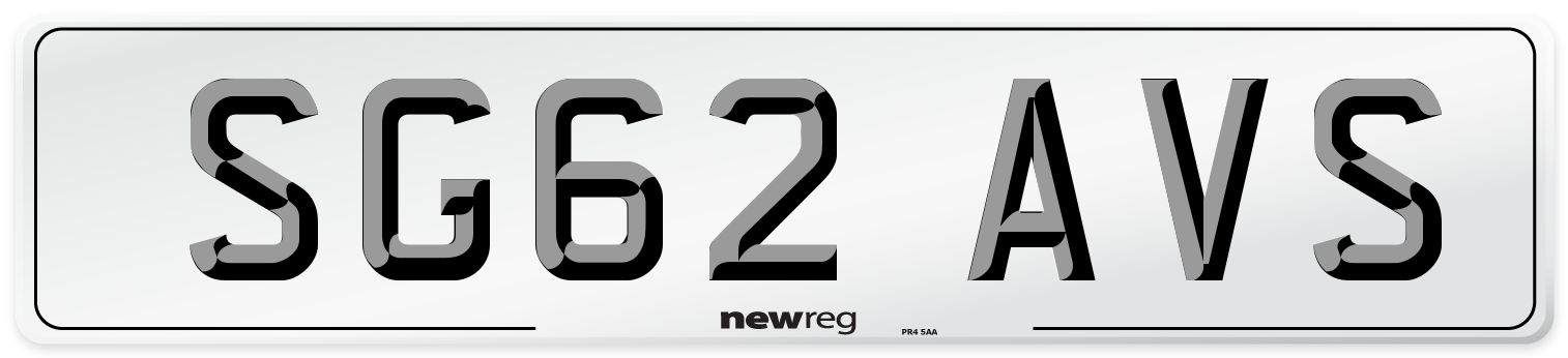SG62 AVS Number Plate from New Reg